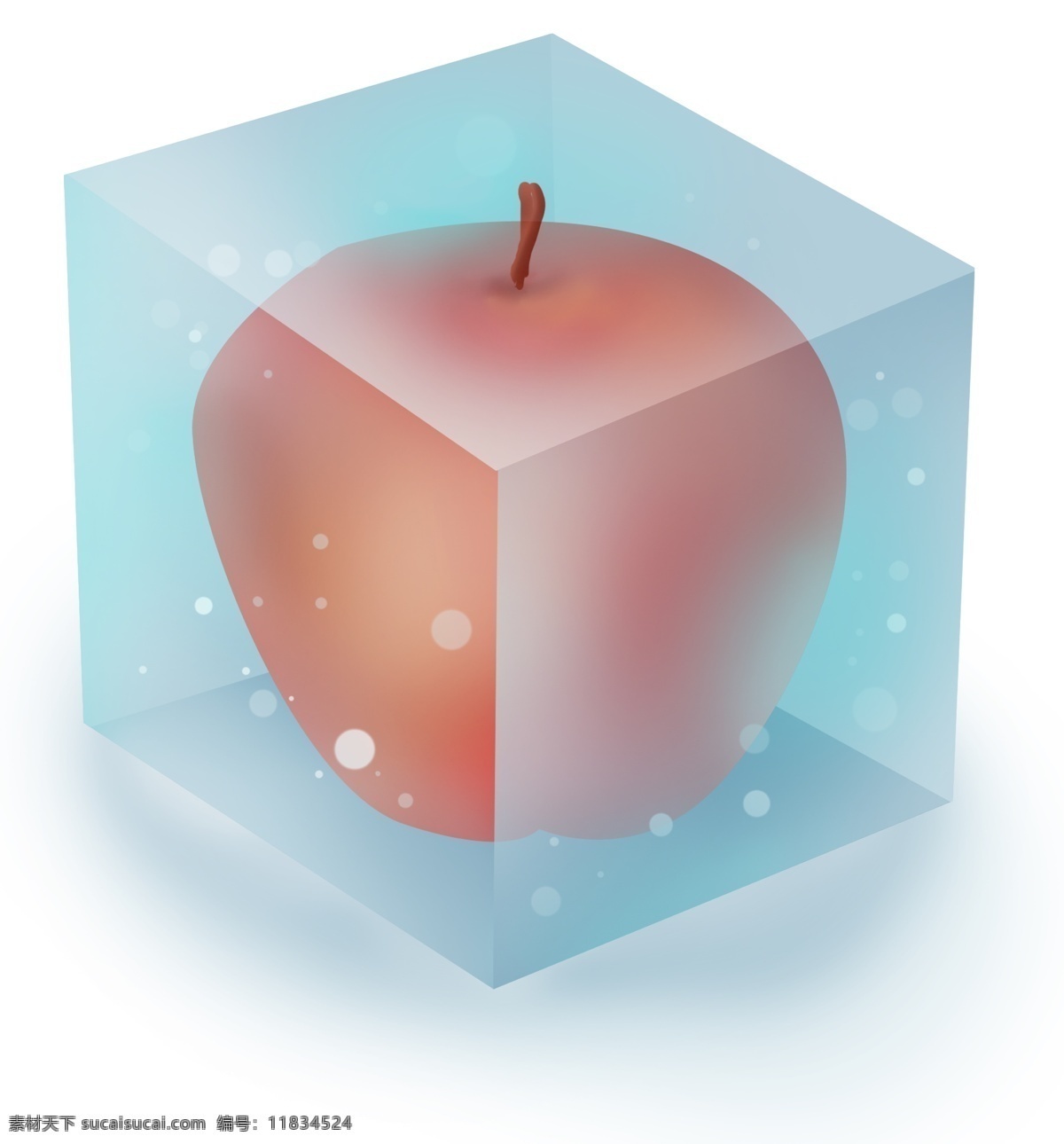 夏季 冰块 里 苹果 夏季解暑 小暑 大暑 入夏 水果 冰 解暑