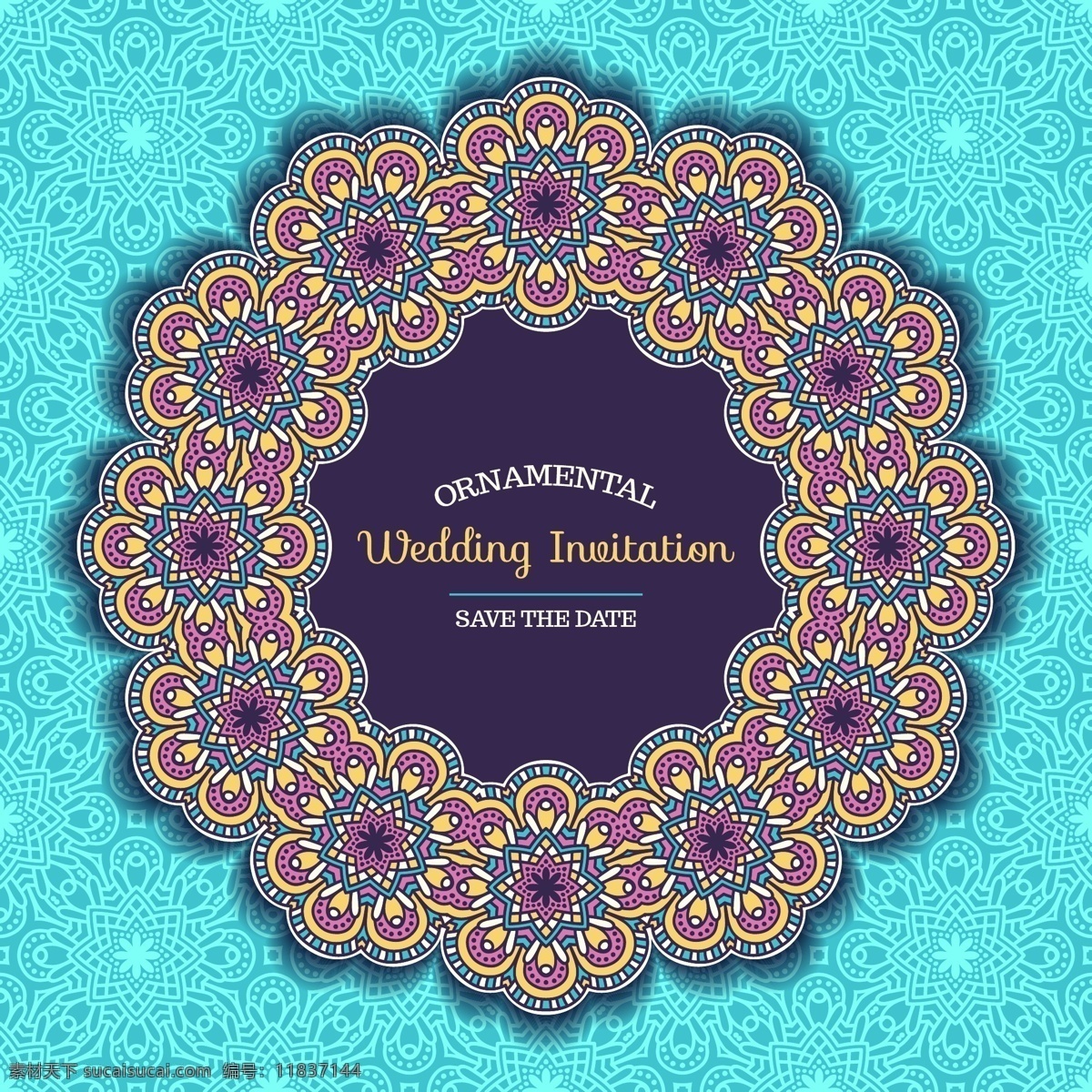 曼陀罗 婚礼 请柬 鲜花 花卉 爱情 装饰品 时尚 手工 素描 色彩 阿拉伯语 卡片 印度 庆典 新娘 情侣 部落