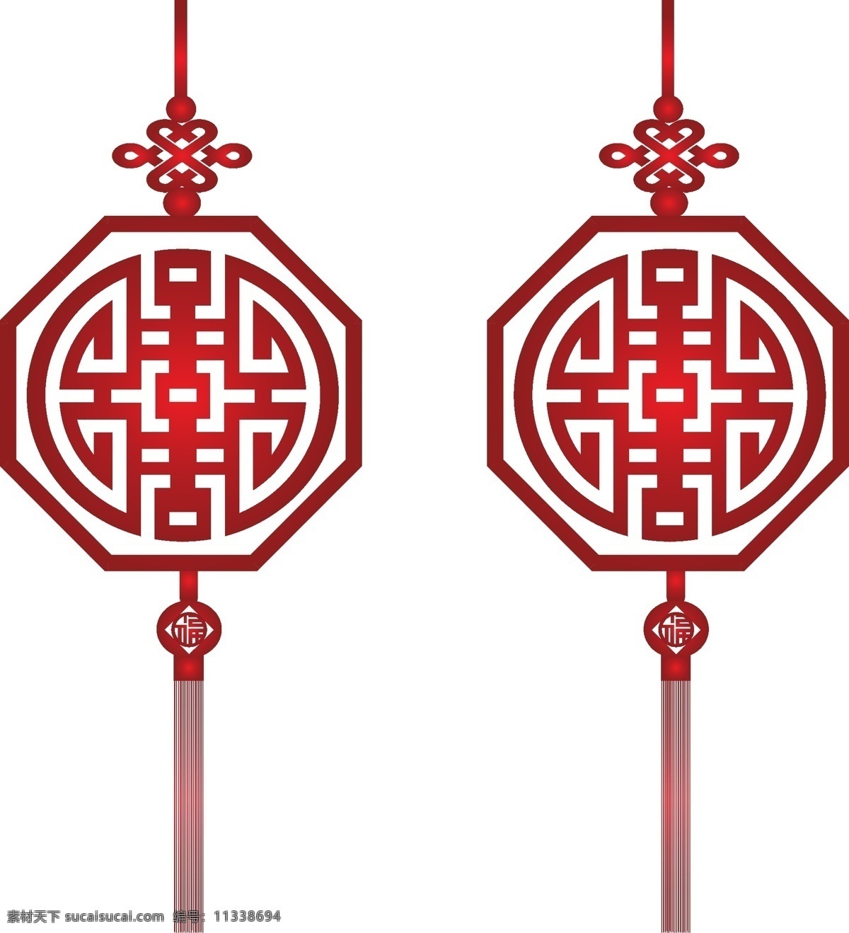中国元素 喜字 挂件 红色 矢量 矢量背景图