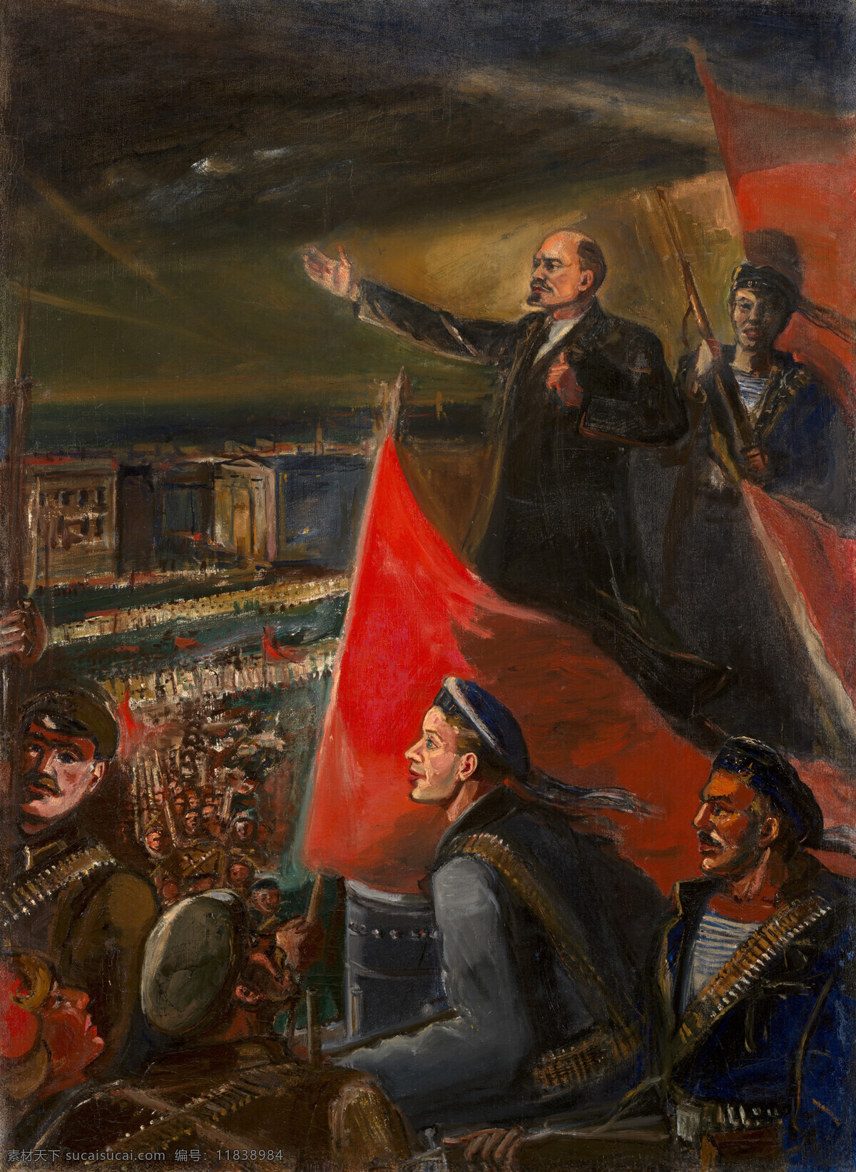 亚历山大 拉巴作品 法国画家 列宁 领导 十月革命 成功 20世纪油画 油画 文化艺术 绘画书法