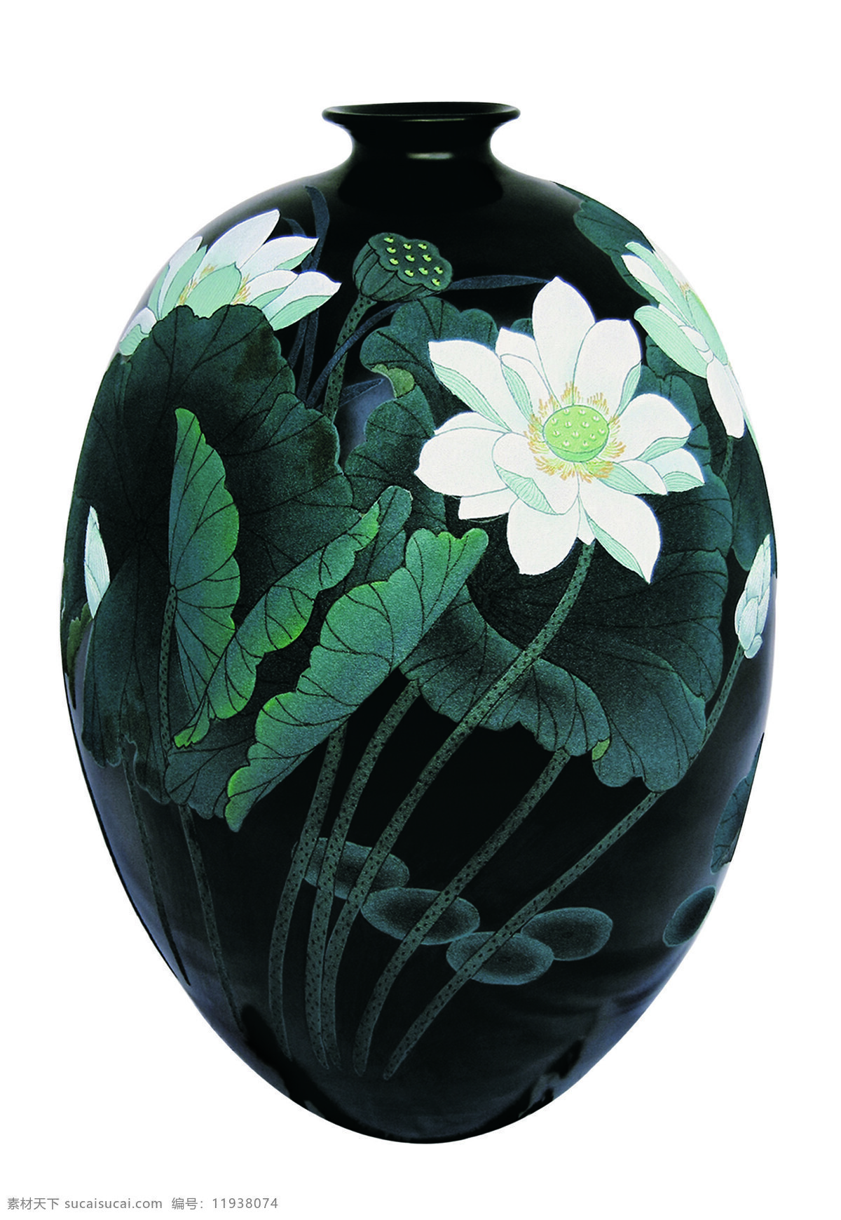 夏荷 黑陶 陶瓷 古物 花瓶 传统文化 文化艺术