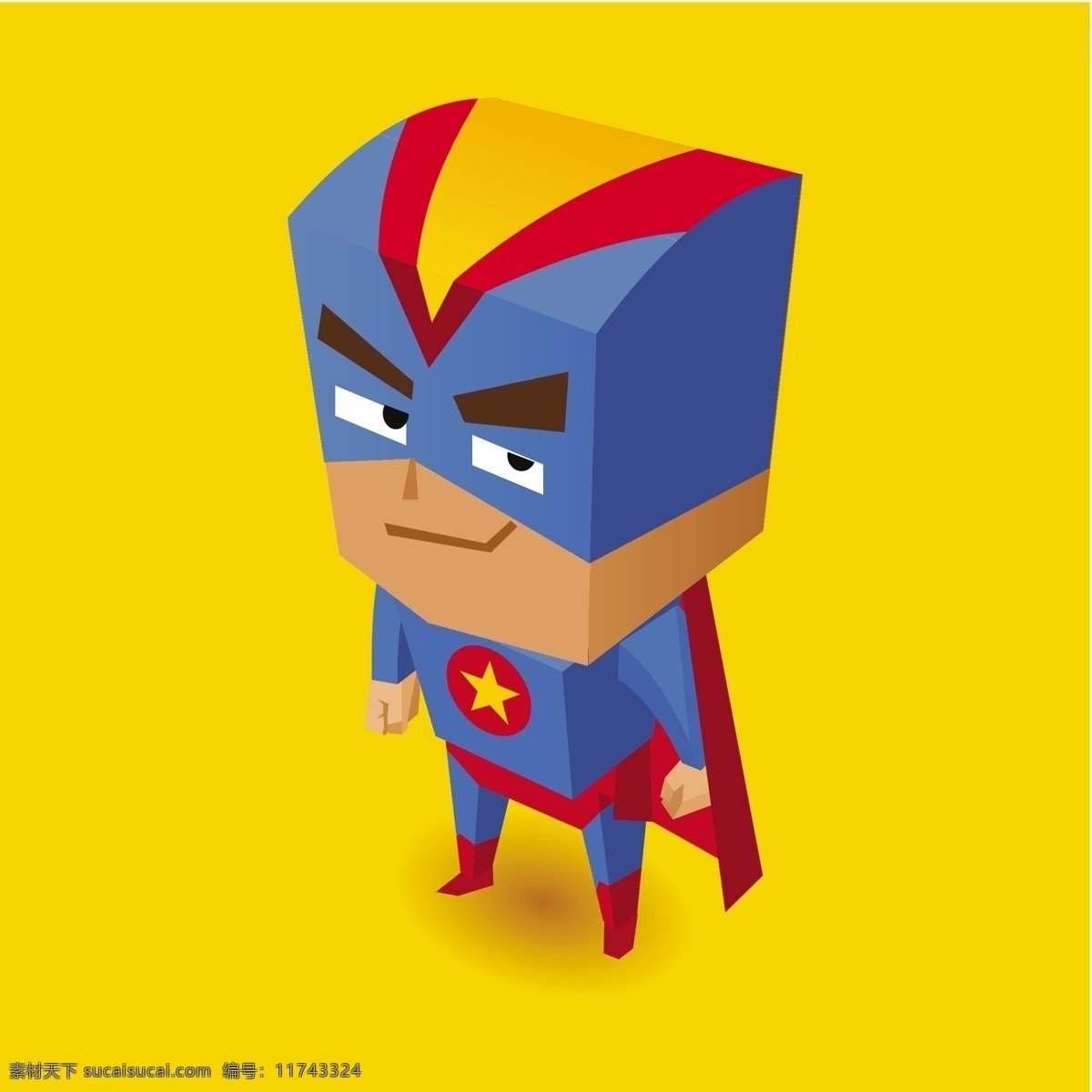 蓝色 超级 英雄 插画 矢量 字符 图标 蓝色人物 服装 英雄人物 明星 超级英雄 超级英雄服装 孩子