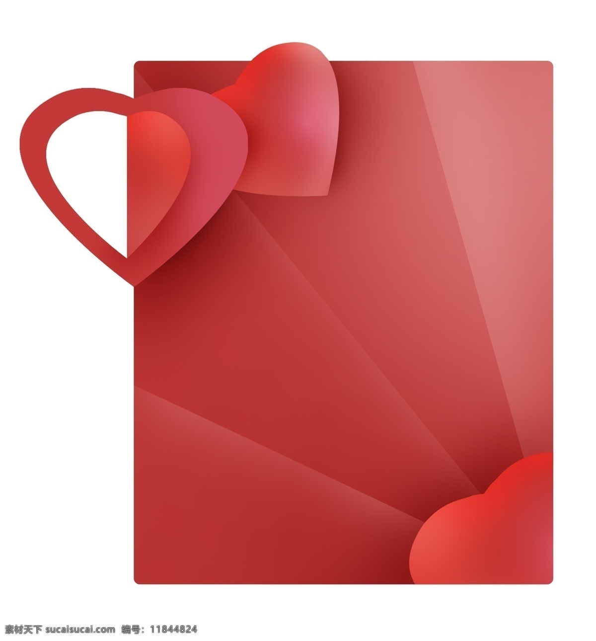 心形 折纸 感 红色 标题 框 立体 心形折纸 女性 心形文字框 情人节文本框 母亲节 文字