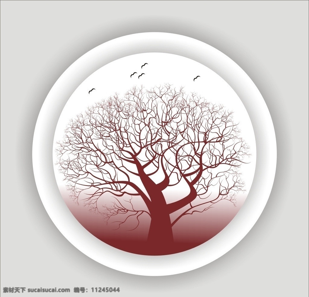 树木 图案 背景 边框 圆圈 底纹 树木树叶 生物世界 矢量