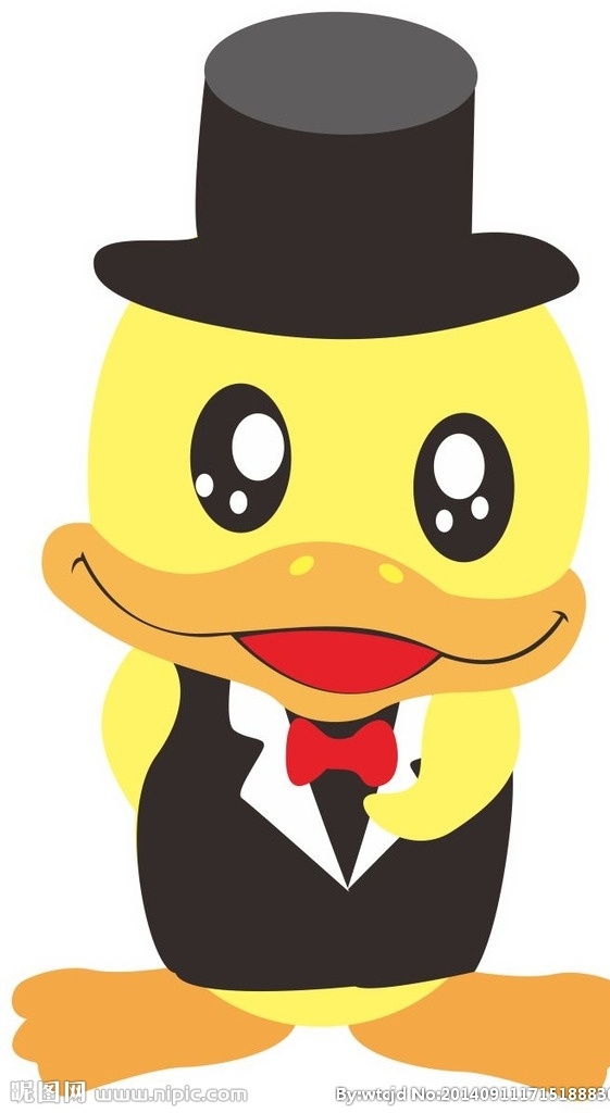大黄鸭 流行 卡通 礼帽 可爱 动漫人物 动漫动画