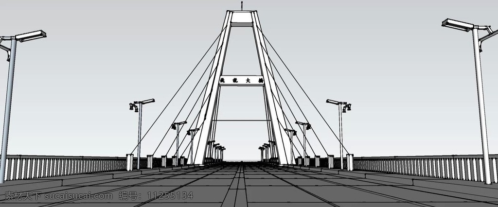 赣州飞龙大桥 大桥 钢索 斜拉 章江 飞龙岛 3d设计 3d作品 skp