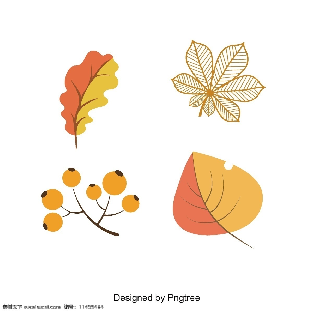 简单 的卡 通 秋天 材料 季节 设计模式 自然 纹理 卡通 向量 颜色 下降 植物