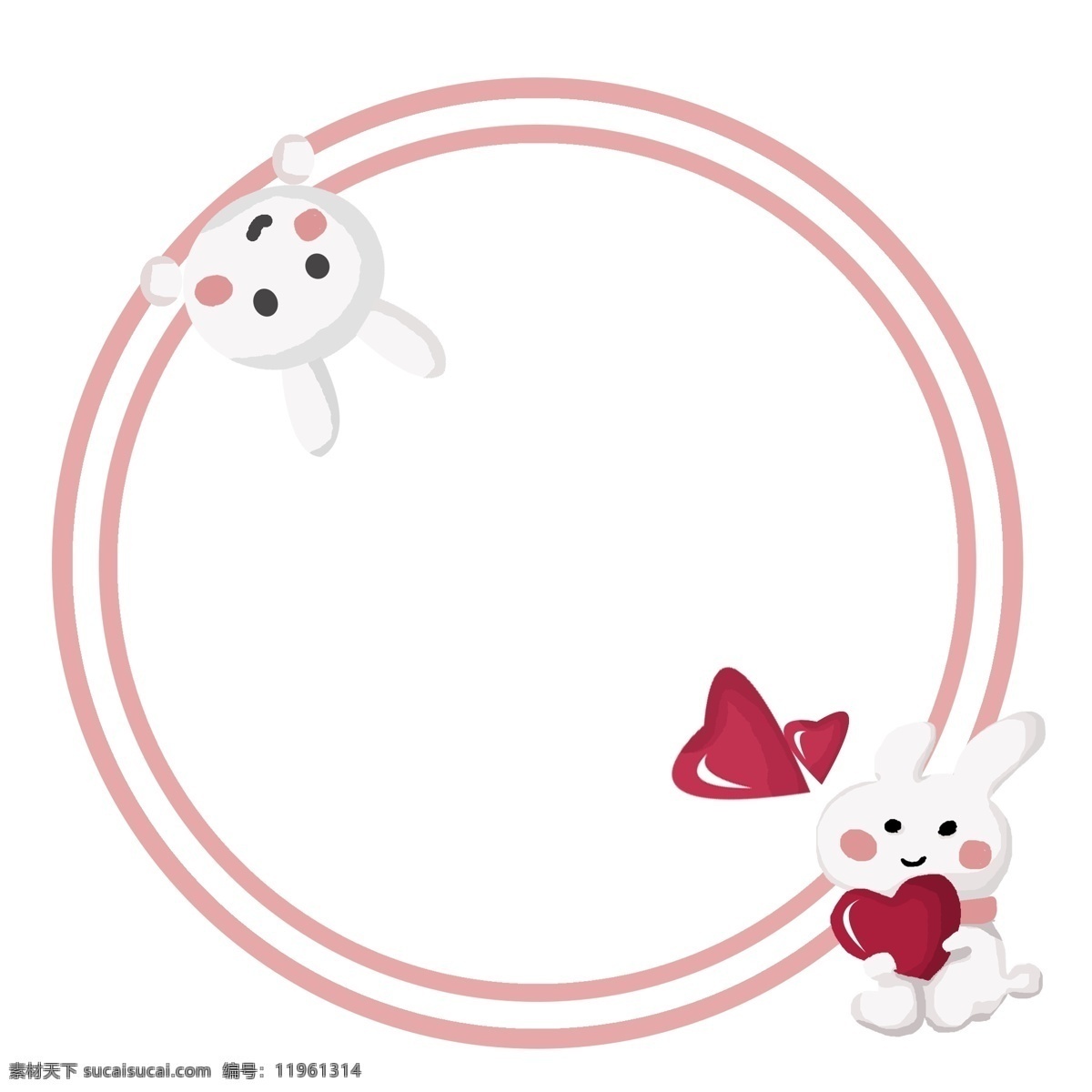 手绘 爱情 兔子 边框 粉色的边框 可爱的兔子 卡通边框 漂亮的边框 手绘爱情边框 圆形的边框