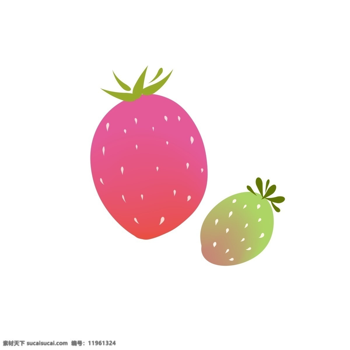 未 成熟 青色 草莓 未成熟的 两只 紫色 绿色 手绘 水果 系列 红色 扁平 卡通 粉色 香甜
