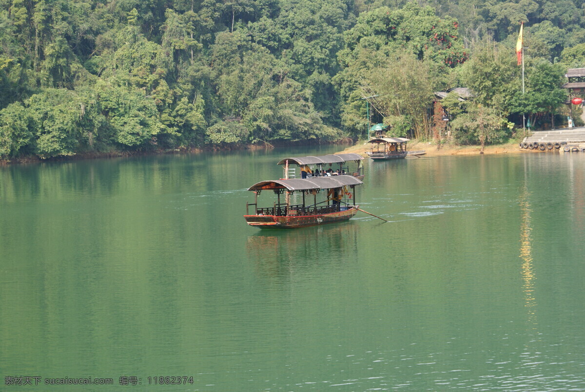 鼎湖山 天池 游船 船 风景 生活 旅游餐饮