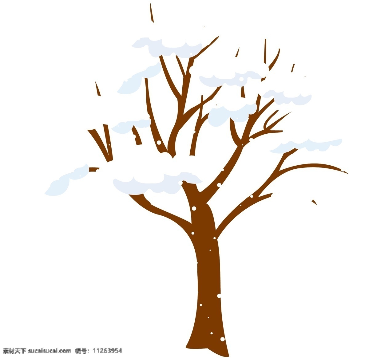 卡通 手绘 冬天 雪 树 矢量图 树木 树枝