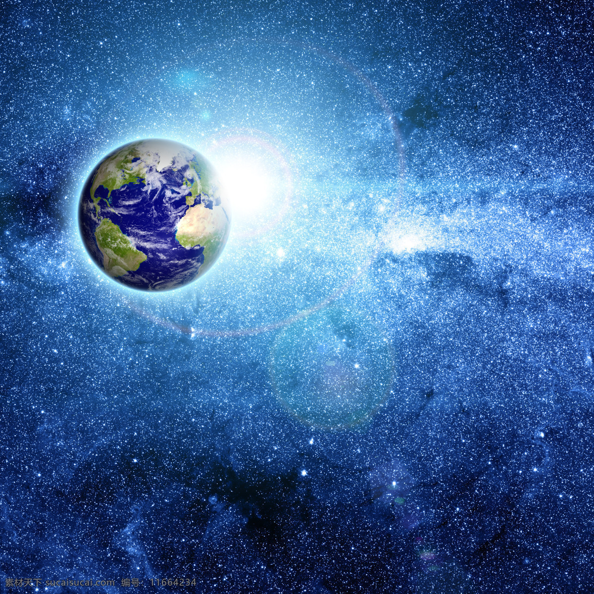 蓝色 星空 地球 星星 球体 绿色地球 绿色环保 保护地球 宇宙太空 环境家居