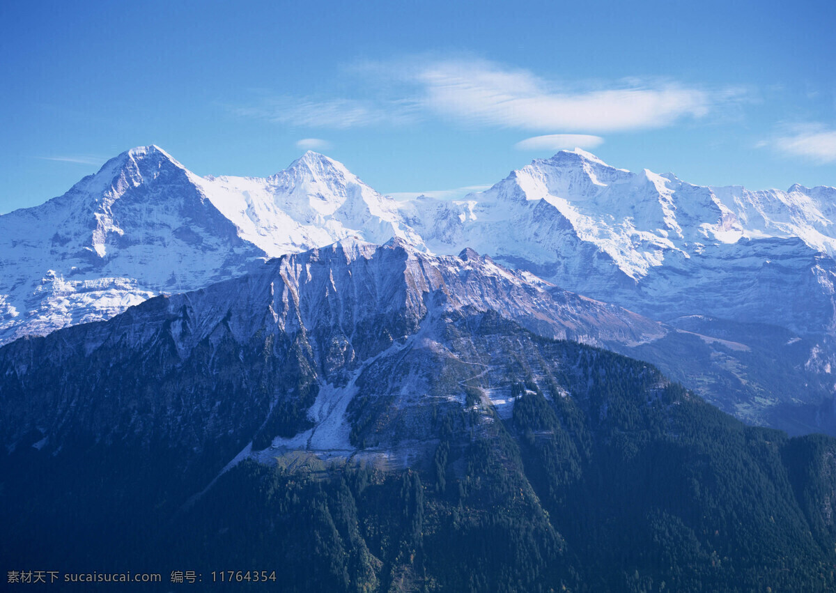 雪景 湛蓝天空 雪山风光 连绵雪山 白色山峰 雪域美景