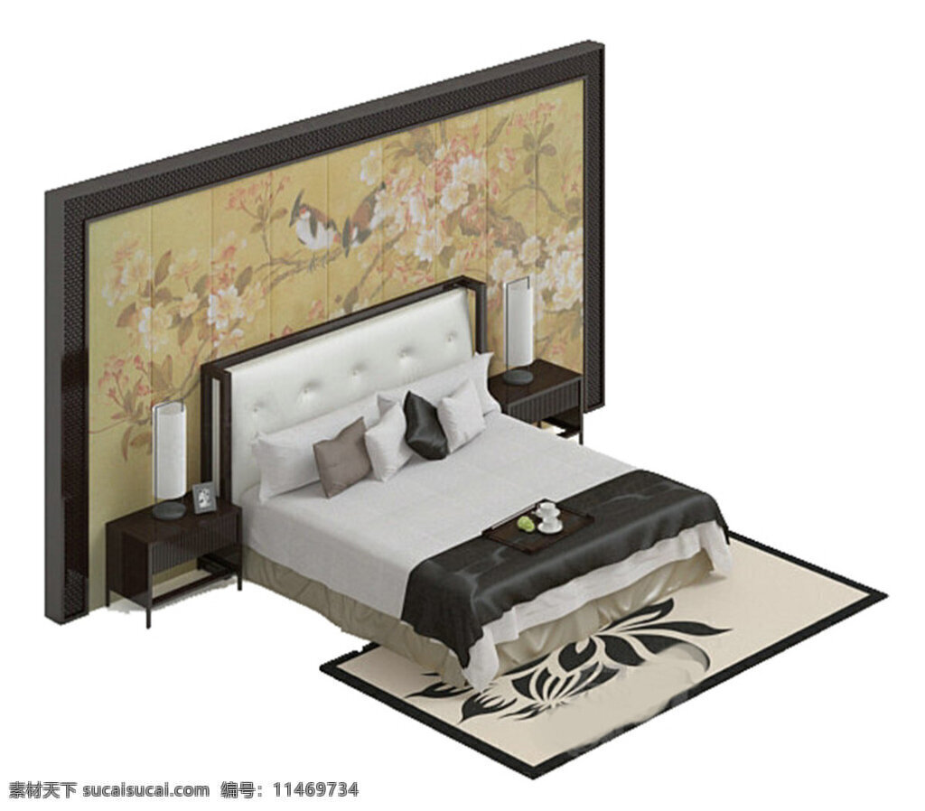 3d 床 模型 模板下载 素材图片 3d家具模型 套 现代 床具 精致床模型 双人床模型 3d床模型 max 白色