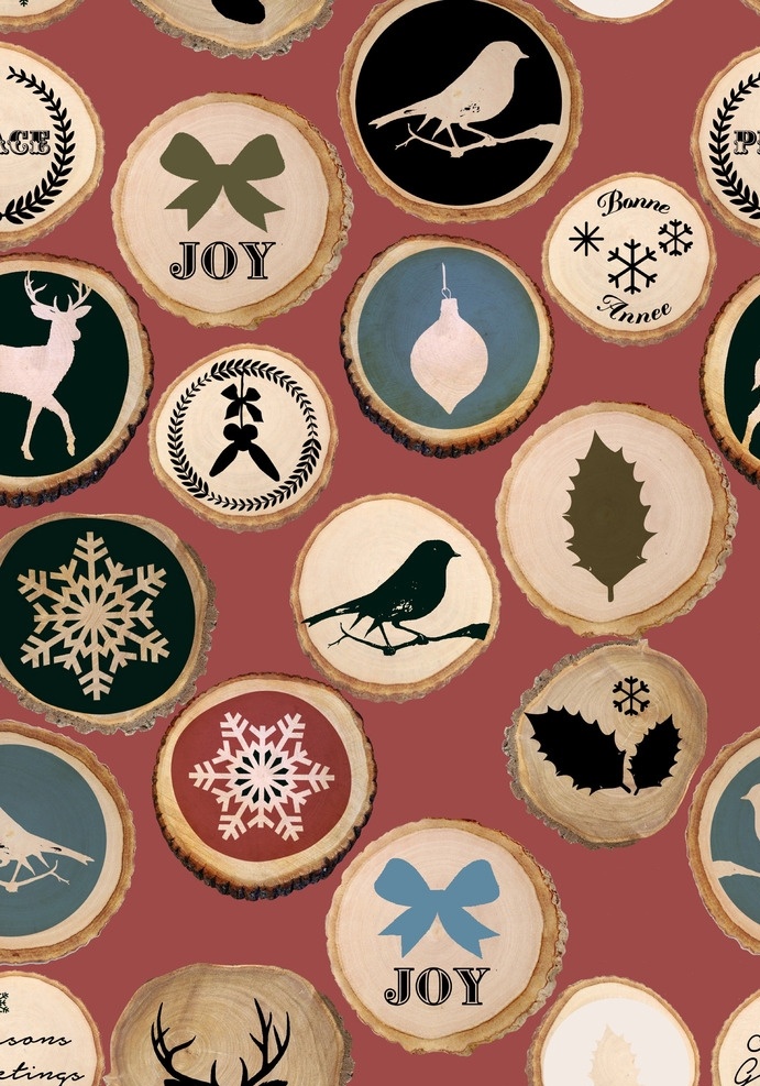 抽象 圣诞 元素 动植物 组合 动物 植物 圣诞元素 趣味 装饰图案 高清 底纹边框 背景底纹