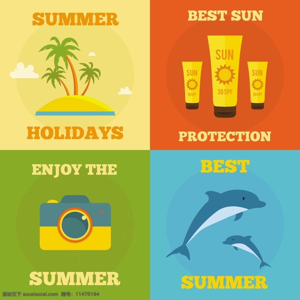各种 夏季 主题 插图 集合 夏季主题插图
