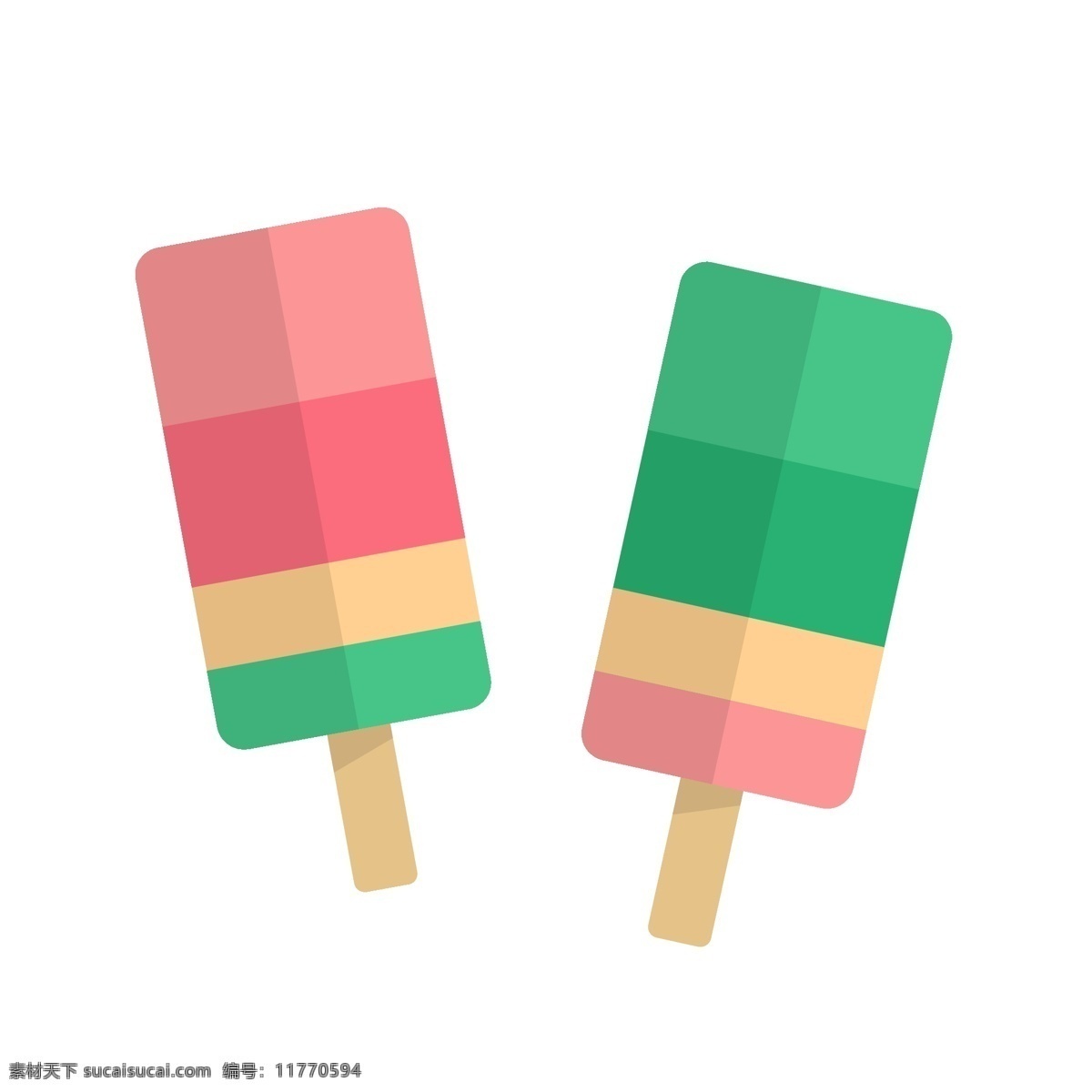 夏日 清凉 糖果 色 冰棒 元素 糖果色