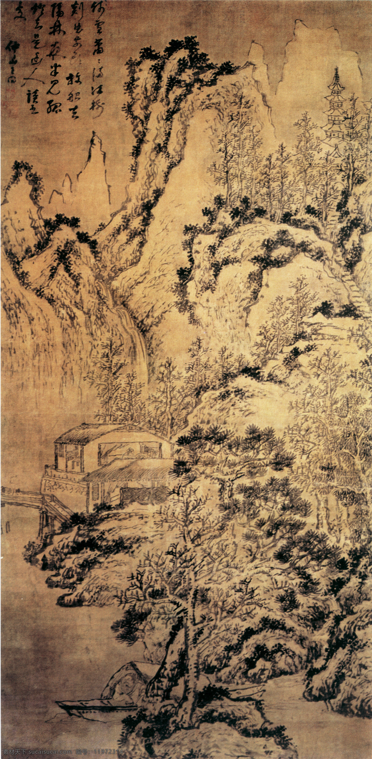 山水 名画 雪景 图 国画 山水画 山水名画 中国水墨画 文化艺术