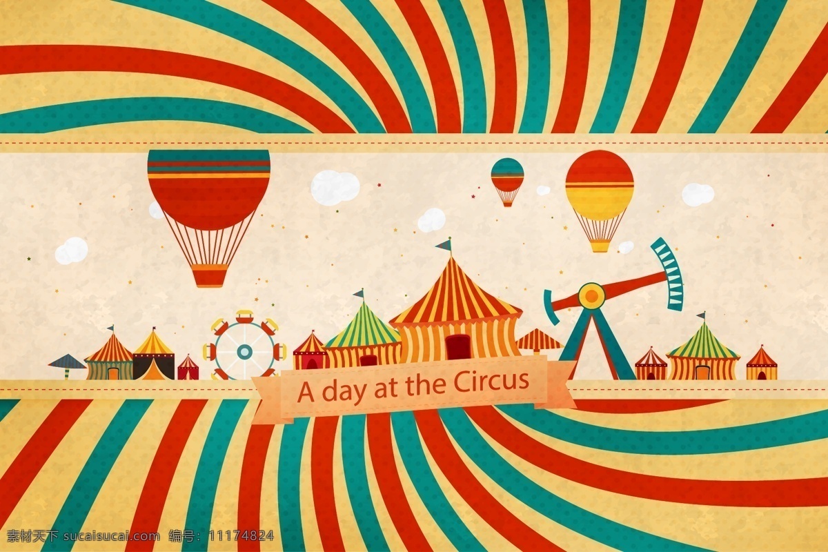 卡通 游乐场 矢量 扁平 图案 背景 摩天轮 热气球 儿童节 欢乐 童年 喜欢 童趣 手绘