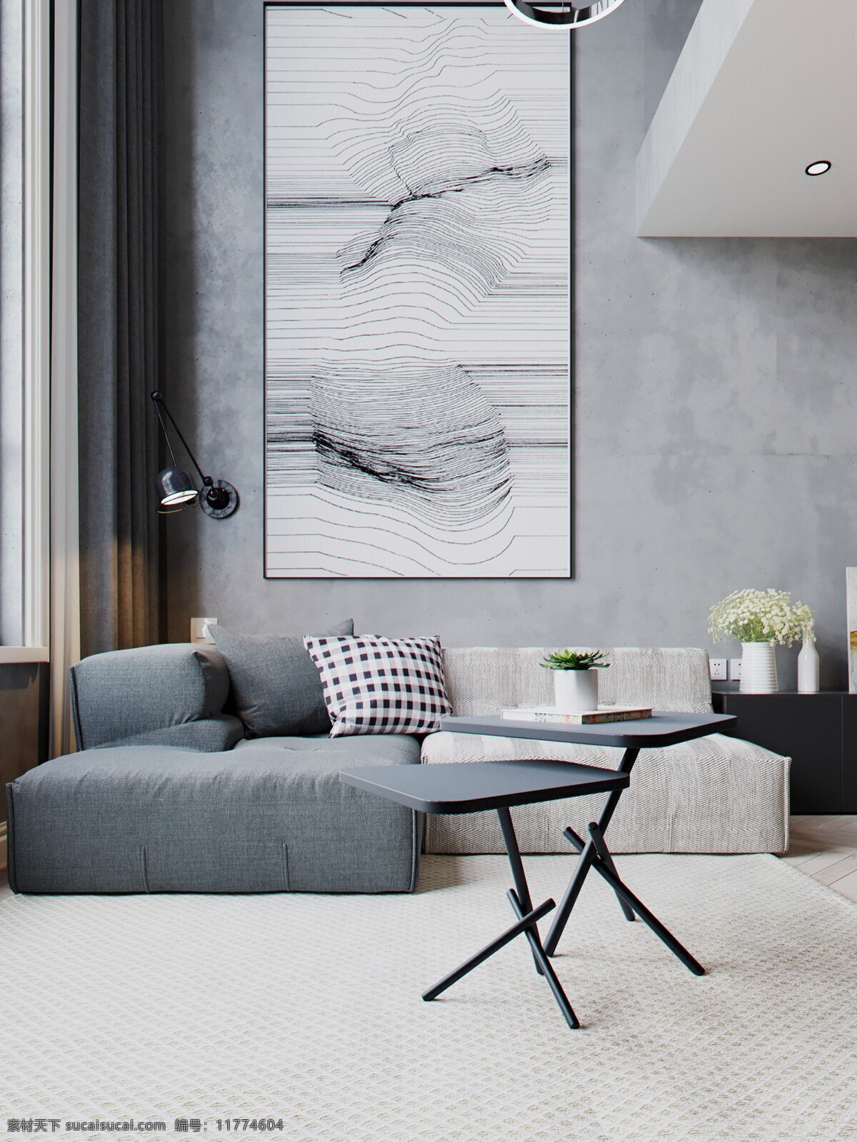 公寓 客厅 墙纸 墙布 效果图 室内设计 搭配 现代 北欧 bbbb