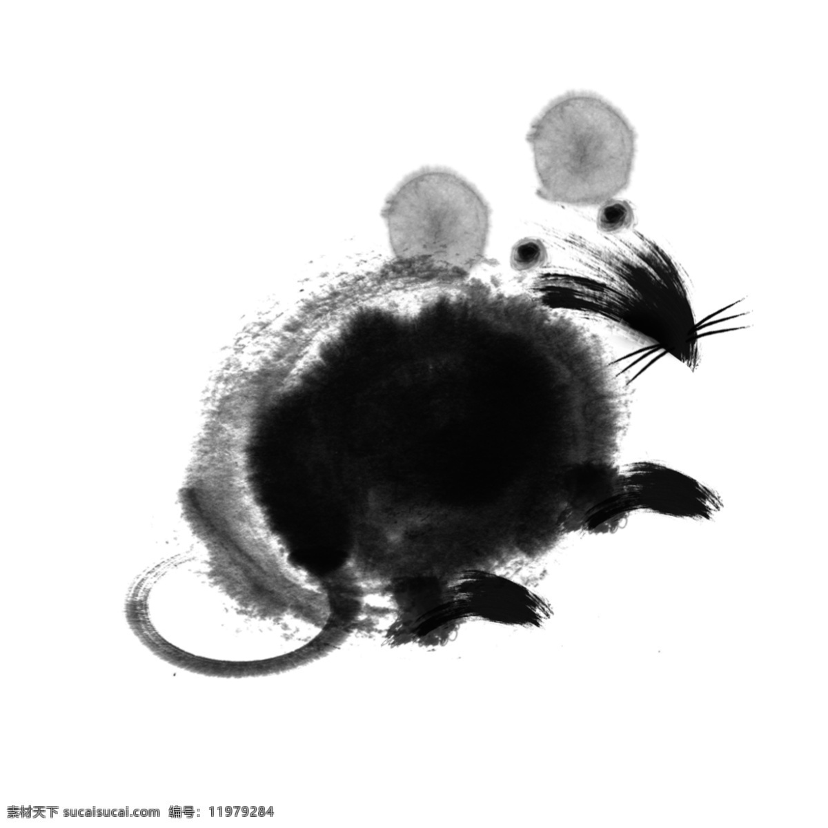 国画 生肖 鼠 水墨 12生肖 动物 家畜 抽象 耗子 子鼠 分层 源文件