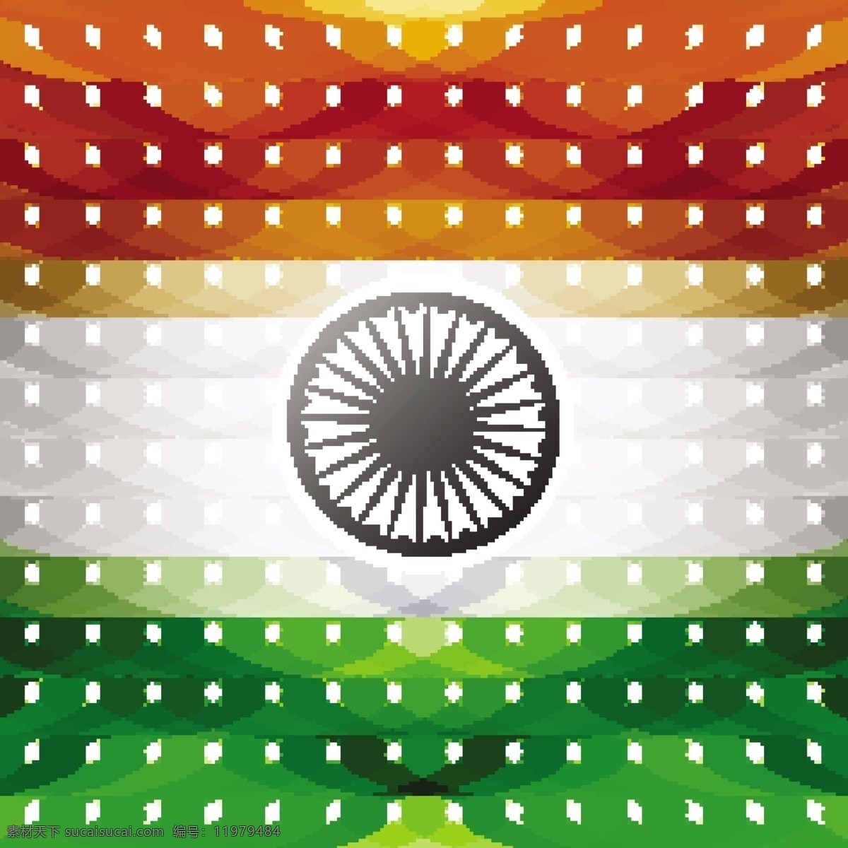印度 国旗 波形 纹理 8月15日 印度国旗 白色
