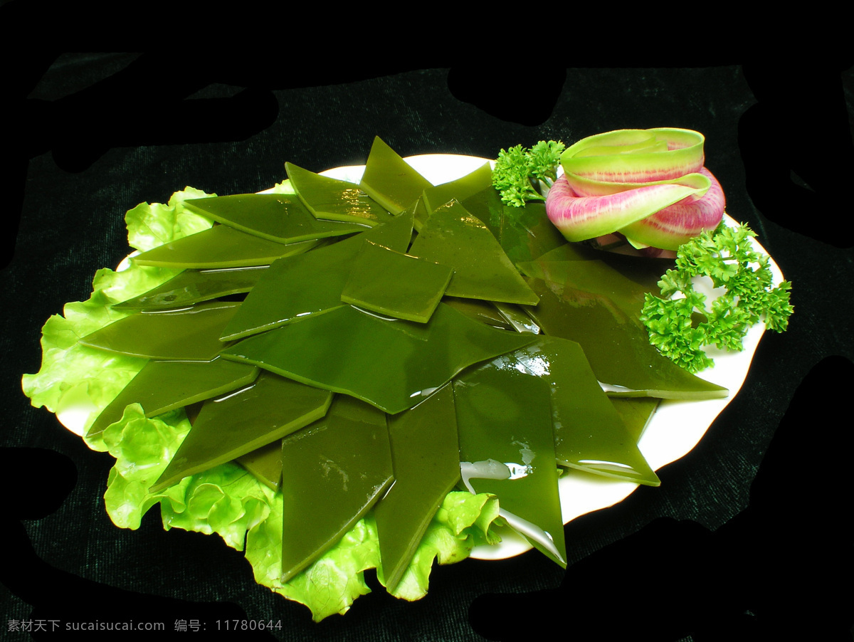 海带片 新鲜 蔬菜 生菜 装饰 盘子 食物 原料 餐饮美食 食物原料 摄影图库