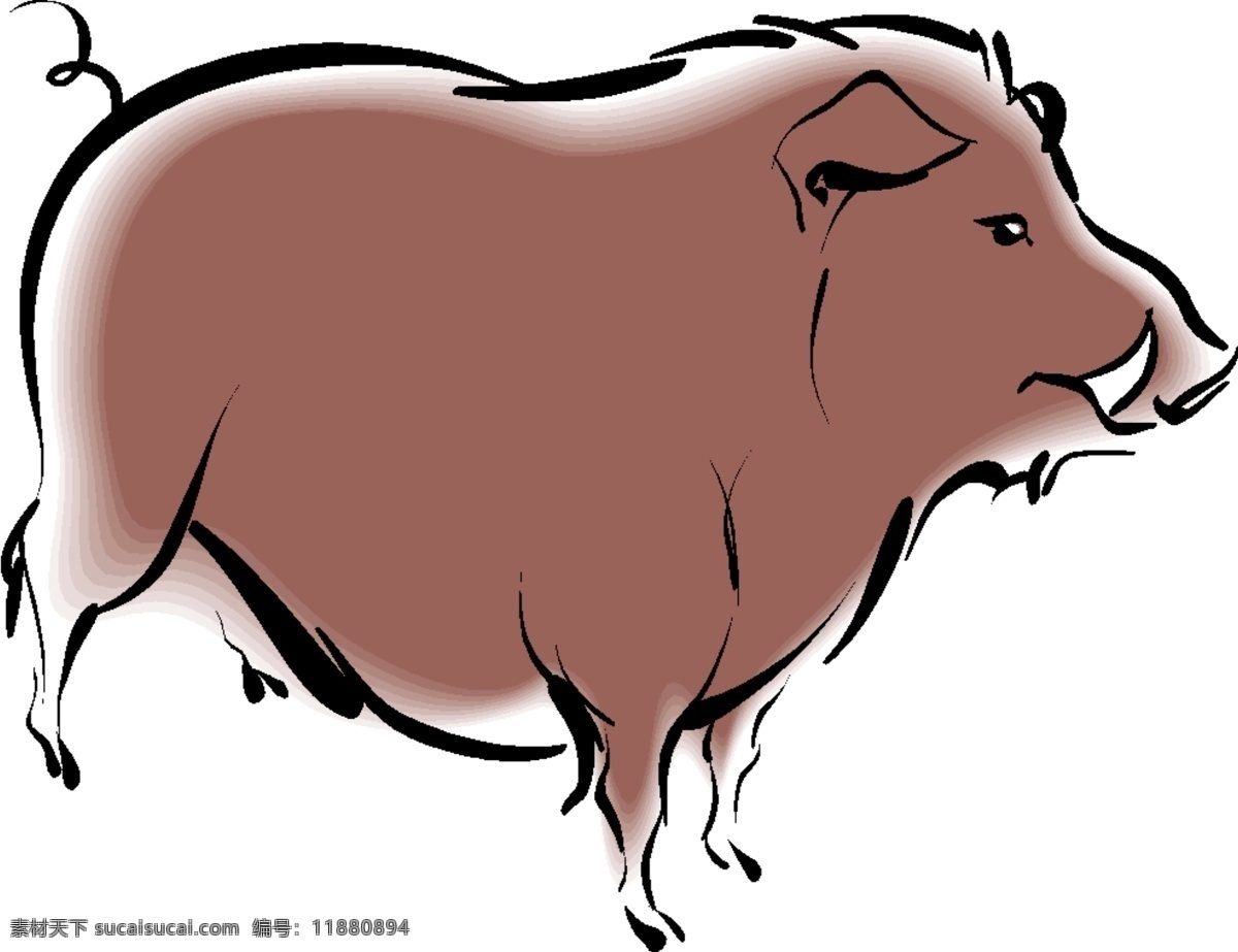卡通 生肖 猪 77 家禽 家畜 矢量图 生物 世界 矢量 其他矢量图