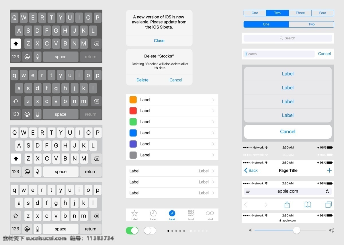 ios 核心 组件 图标 手机 系统素材 界面