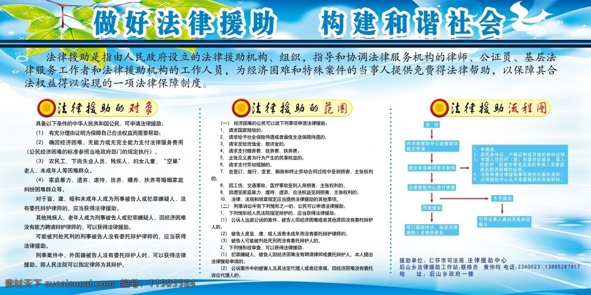 法律援助 背景 蓝色 制度 展板 政府 流程图 标题 时尚 树叶 展板模板 广告设计模板 源文件