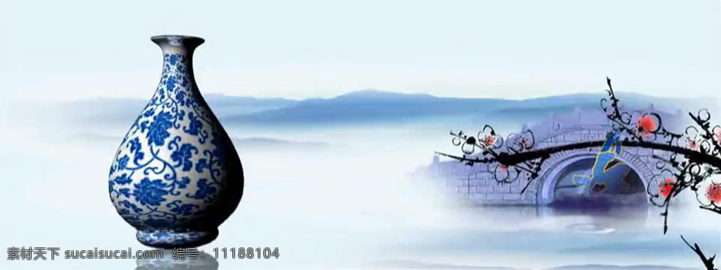 中国 风 彩色 青花瓷 视频 中国风 唯美 鱼 山水 小舟 花朵 小桥 建筑 led背景 水墨 视频特效 光效 合成视频素材 过渡