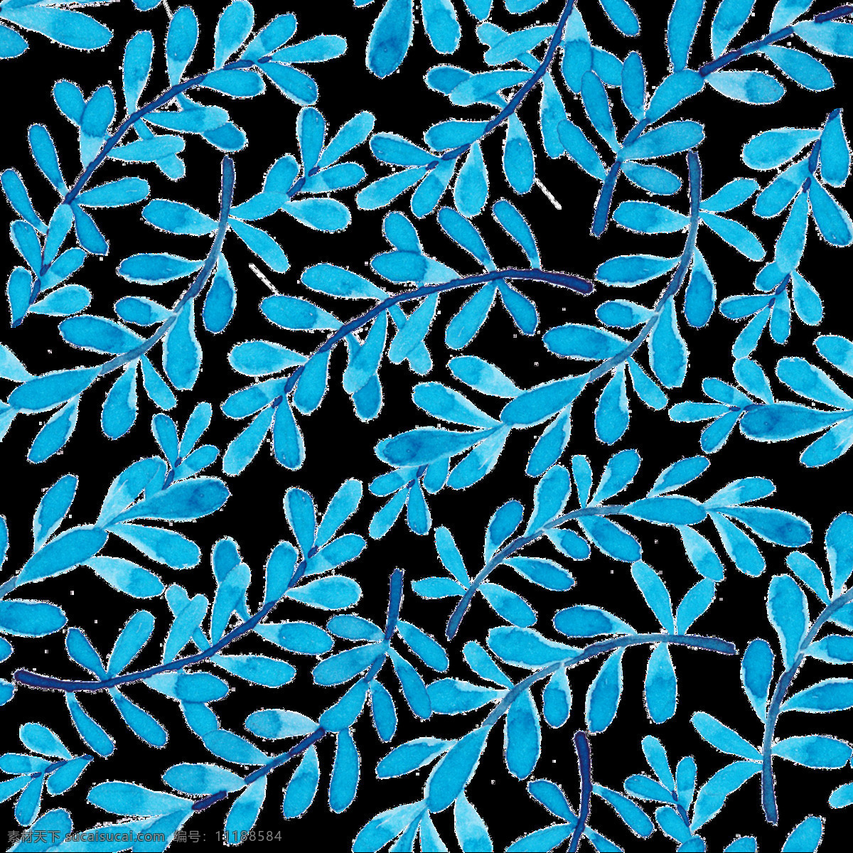 冰雪 藤条 卡通 透明 蓝色 花朵 透明素材 免扣素材 装饰图案