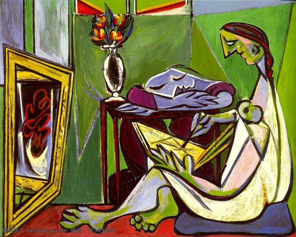 int 淇 絠 eur 西班牙 画家 巴勃罗 毕加索 抽象 油画 人物 人体 装饰画 dans dessinant femme jeune muse la 1935 装饰素材