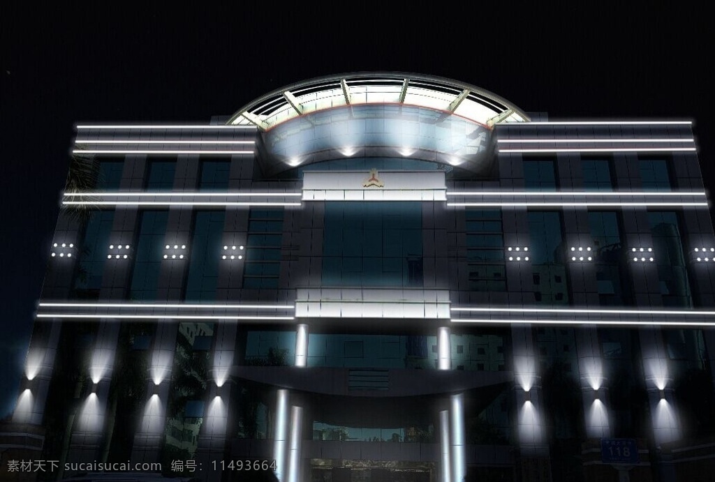 大楼 亮化 效果图 楼层 夜景 单位 室外广告设计
