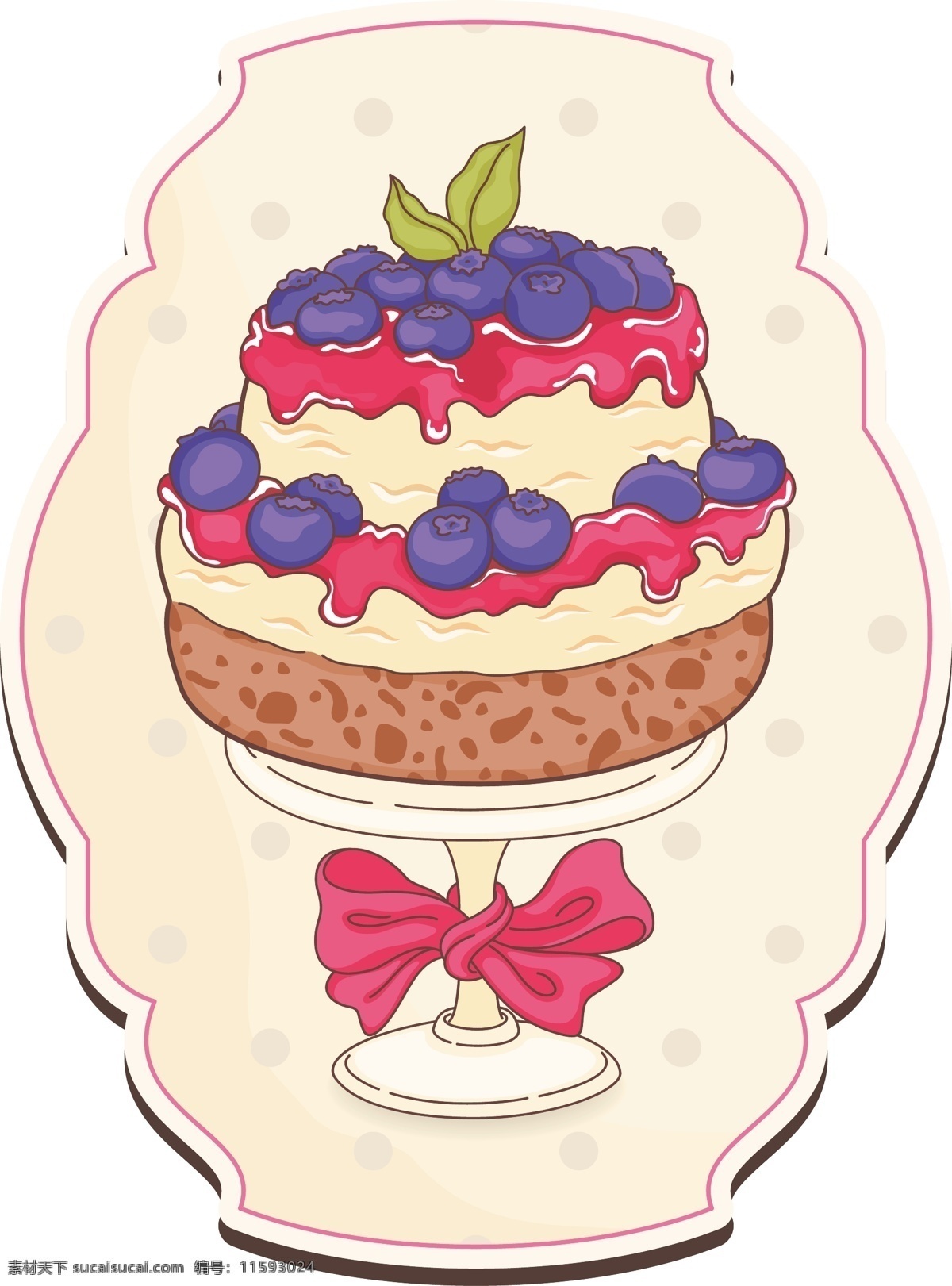 蓝莓蛋糕 水果 甜品 蛋糕 草莓 白色