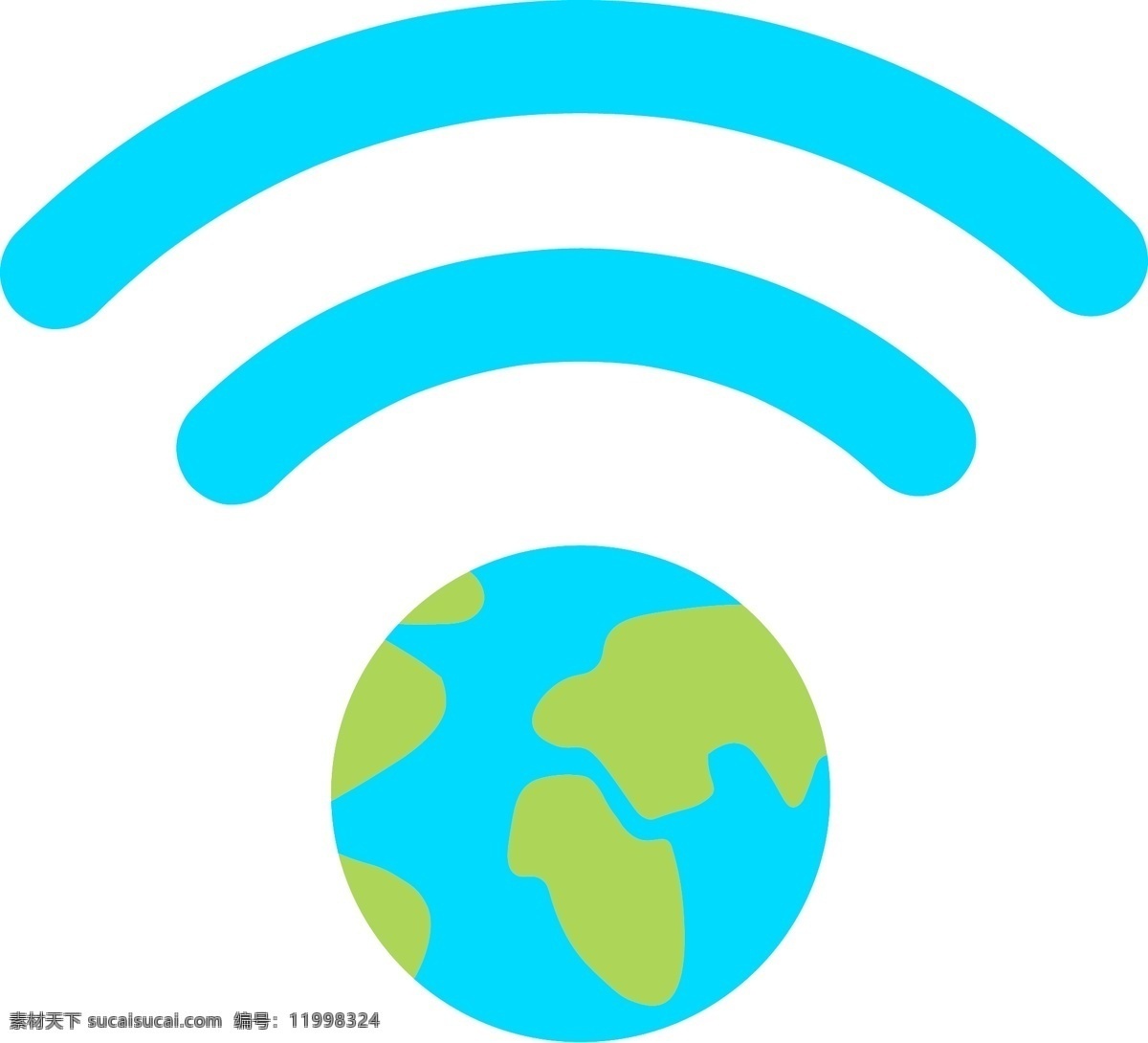 蓝色 简约 wifi 标志 矢量图 蓝 无线上网 地球