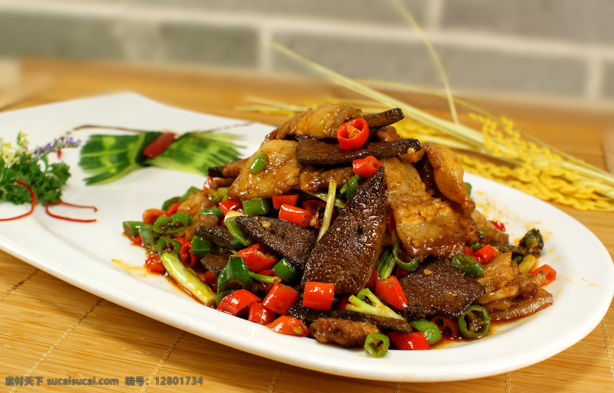 五花肉猪肝 五花肉 猪肝 辣椒 蒜 姜 葱 易拉宝 餐饮美食 传统美食