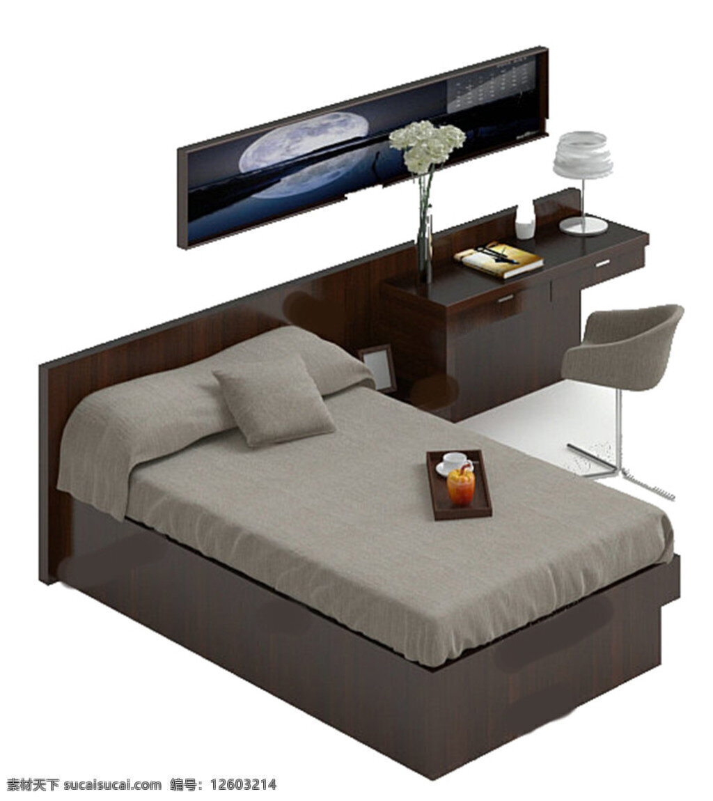 床 模板 模板下载 素材图片 双人床 模型 3d 3d模型 max 白色