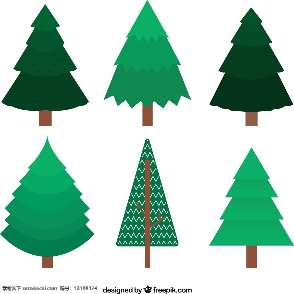 平面设计 中 绿色 圣诞树 圣诞快乐 冬天快乐 圣诞 节日庆祝 平坦 树木 节日快乐 季节 节日 快乐 十二月 白色