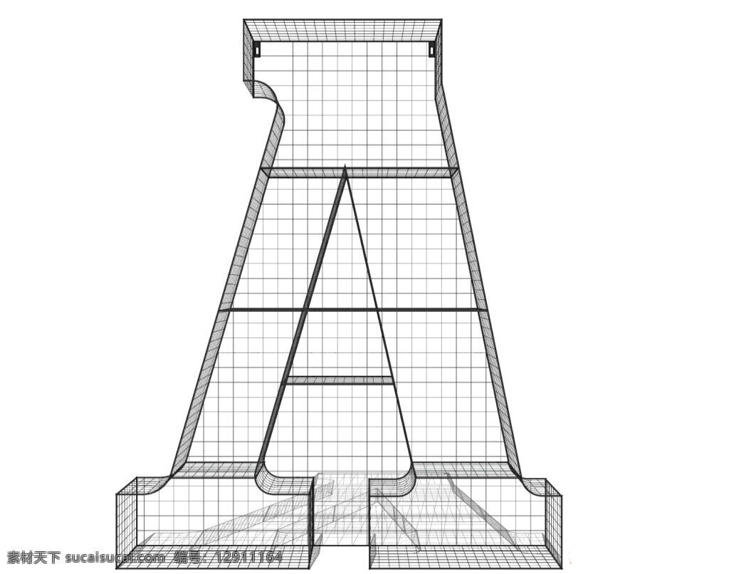 a 字体 立体 装饰品 模型 a字母 立体字 框架 单体模型 框架模型