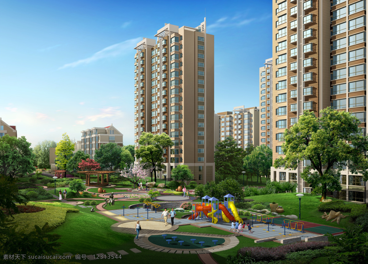 小区 绿化免费下载 背景 地产 广告 环境设计 景观设计 绿化 效果图 装饰素材 园林景观设计