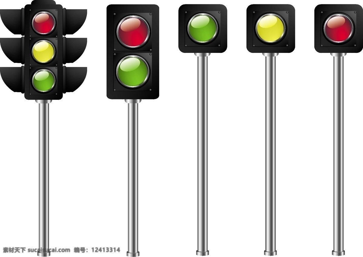 红绿灯 指示灯 红灯 绿灯 黄灯 交警 路口 指示 通行 禁止 矢量 图标 标志 标签 logo 小图标 标识标志图标