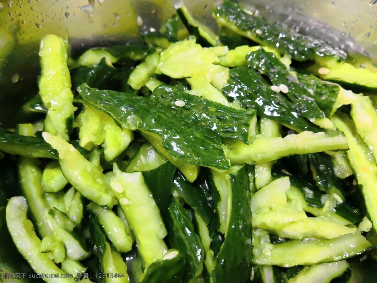 凉拌青瓜 凉拌菜 凉拌黄瓜 青瓜 小菜 美食 生物世界 蔬菜
