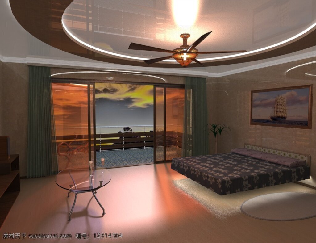 阳台 房间 室内设计 awesomesauce 3d模型素材 室内场景模型