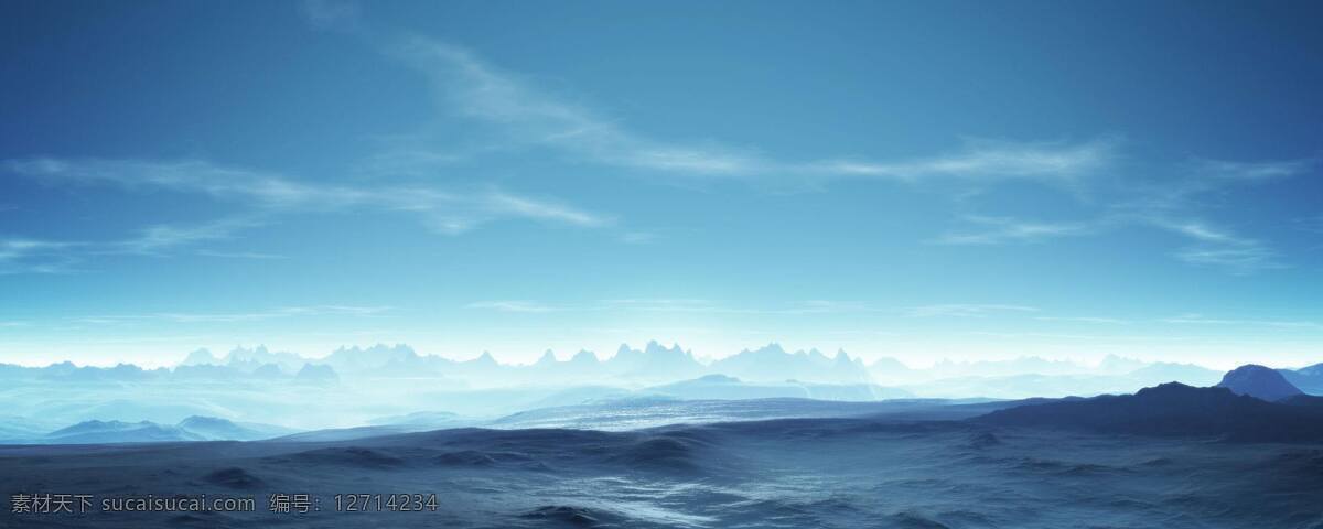 蓝色 渐变 大海 背景 大气 天空 淘宝 海报 全屏 banner