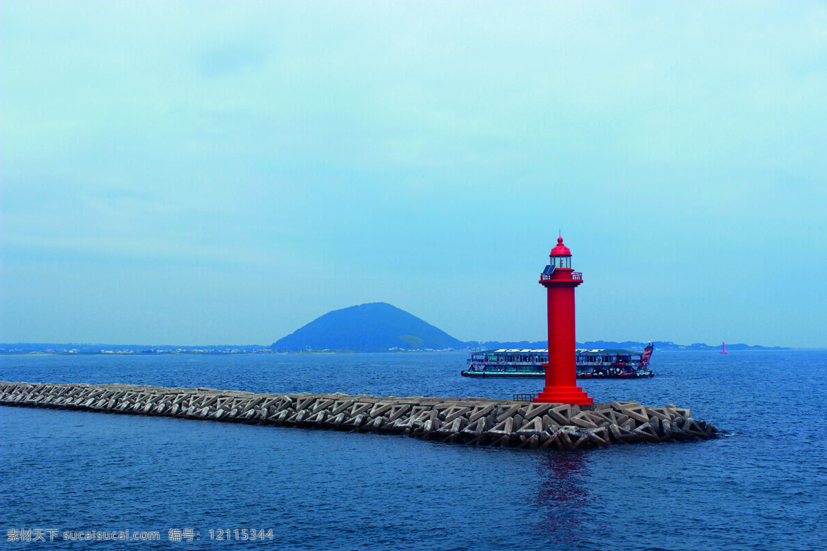 济州岛灯塔 灯塔 济州岛 韩国 红色灯塔 瞭望塔 旅游摄影 国外旅游