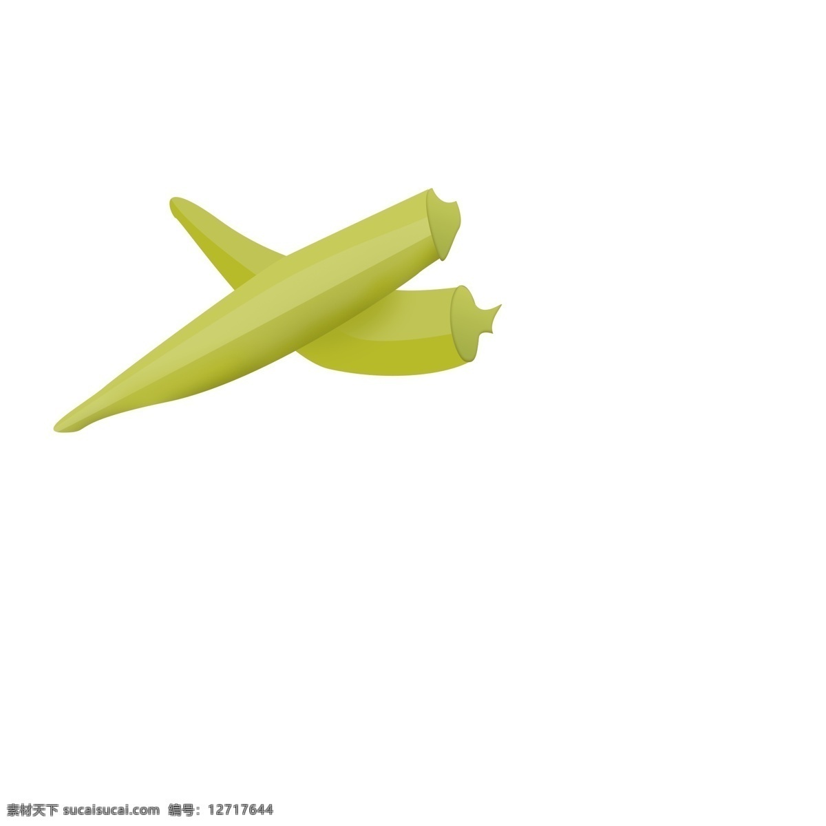 手绘 秋 葵 食 材 插画 商用 两颗 蔬菜 美味 食材 食物