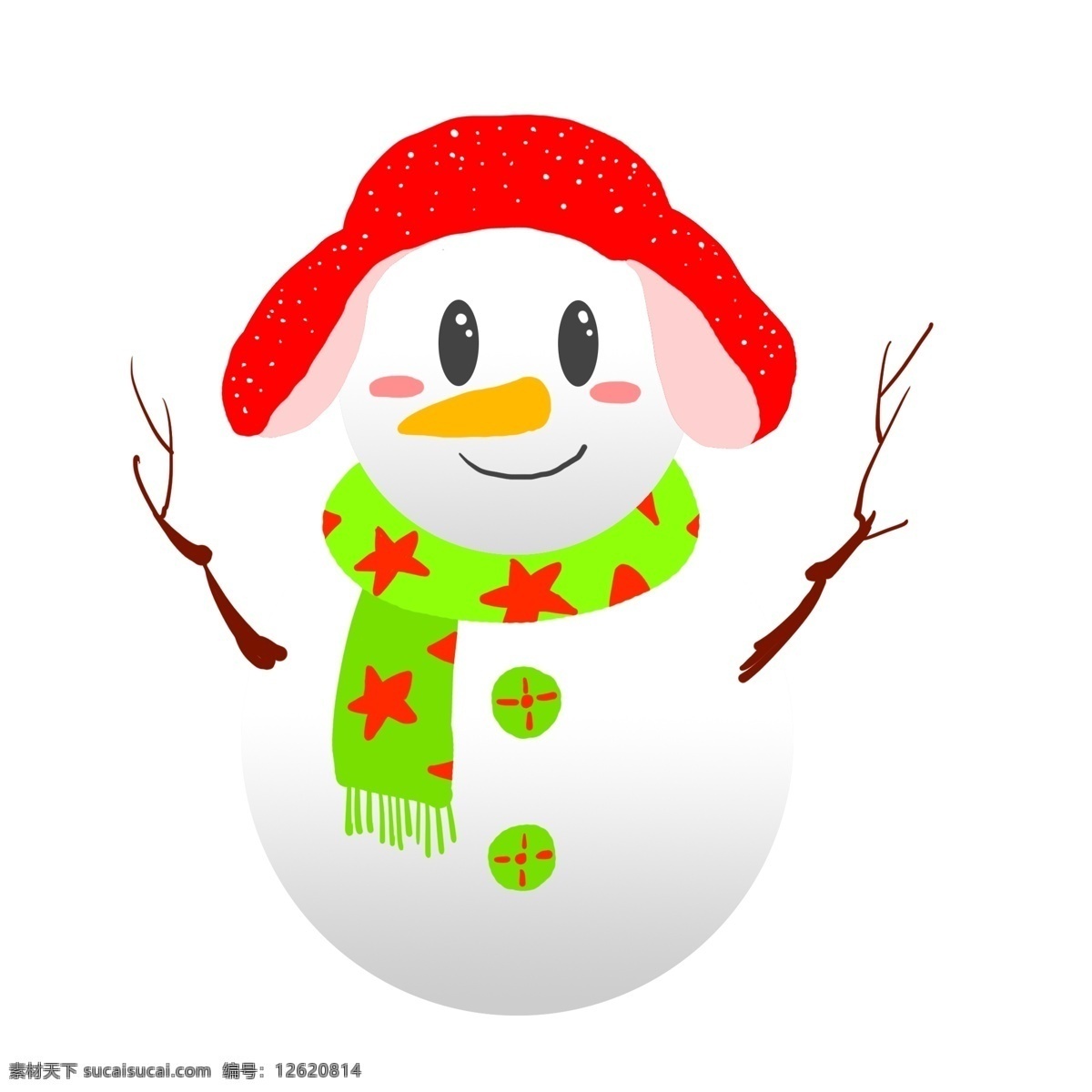 冬季 红帽子 雪人 插画 手绘雪人 冬季堆雪人 玩雪 下雪天 下大雪 红帽子雪人 可爱雪人 圣诞雪人