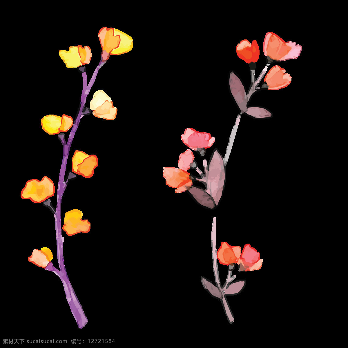 唯美 手绘 小花 高清 彩绘 鲜花 花草