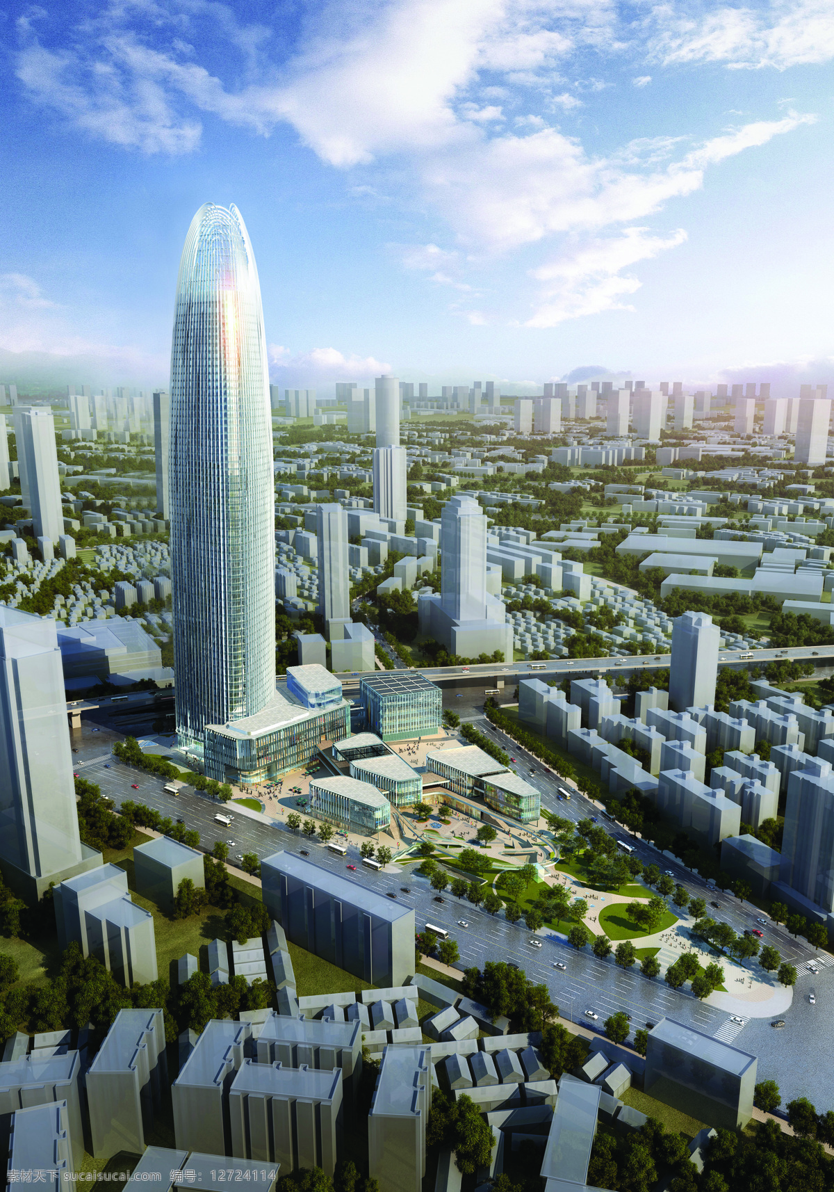济南绿地中心 超高层建筑 济南 绿地中心 商业综合体 效果图 环境设计 建筑设计